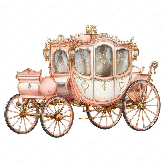 Royal Princess Carriage fussy cut sheet in A4 format showing all 12 designs on one printable page