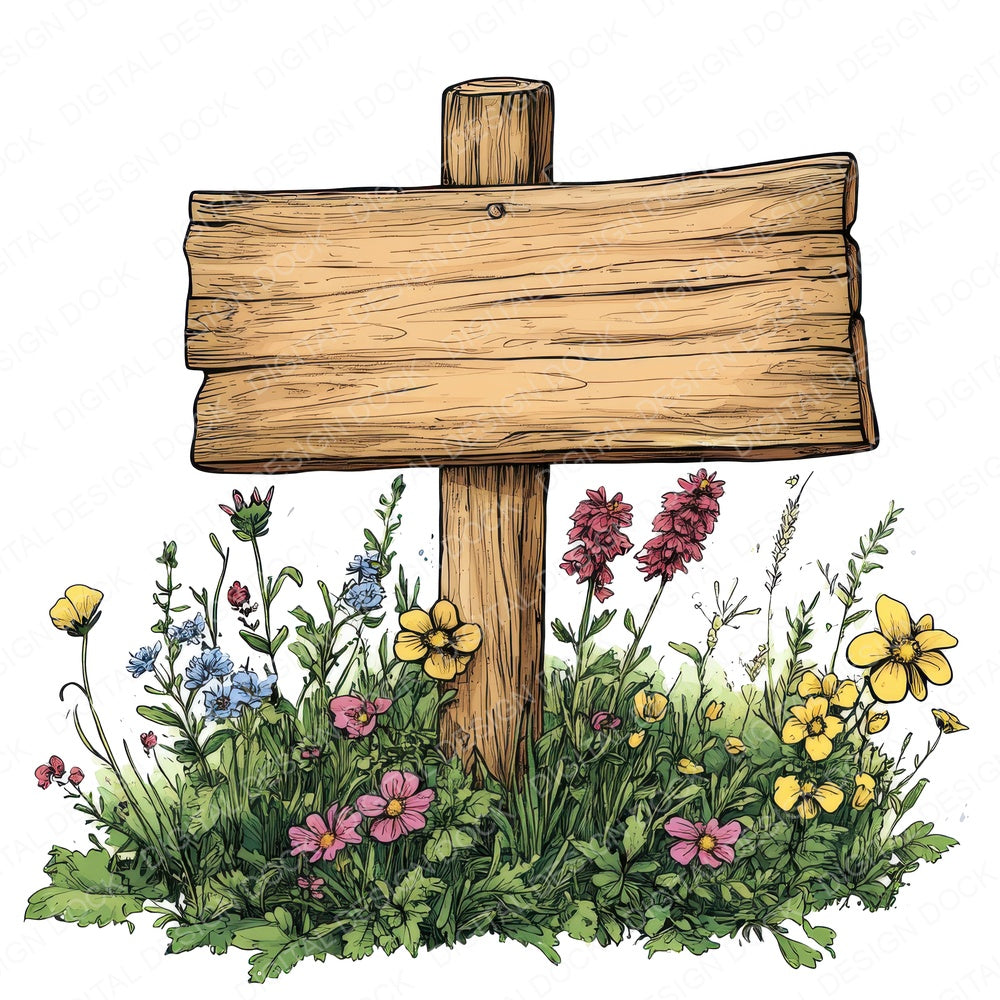 Rustic Wooden Sign Clipart Set (DDD006475)