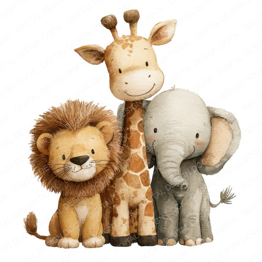 Safari Animal Friends Clipart Set (DDD008244)