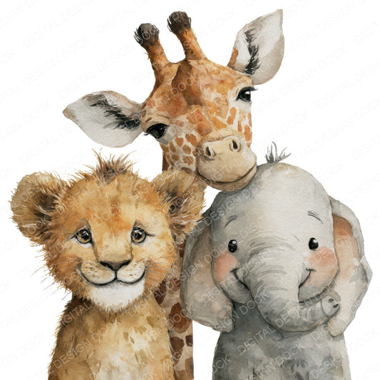 Safari Animal Friends Clipart Set (DDD008244)