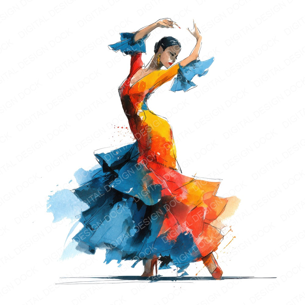 Salsa Dancer Woman Clipart Set (DDD006485)