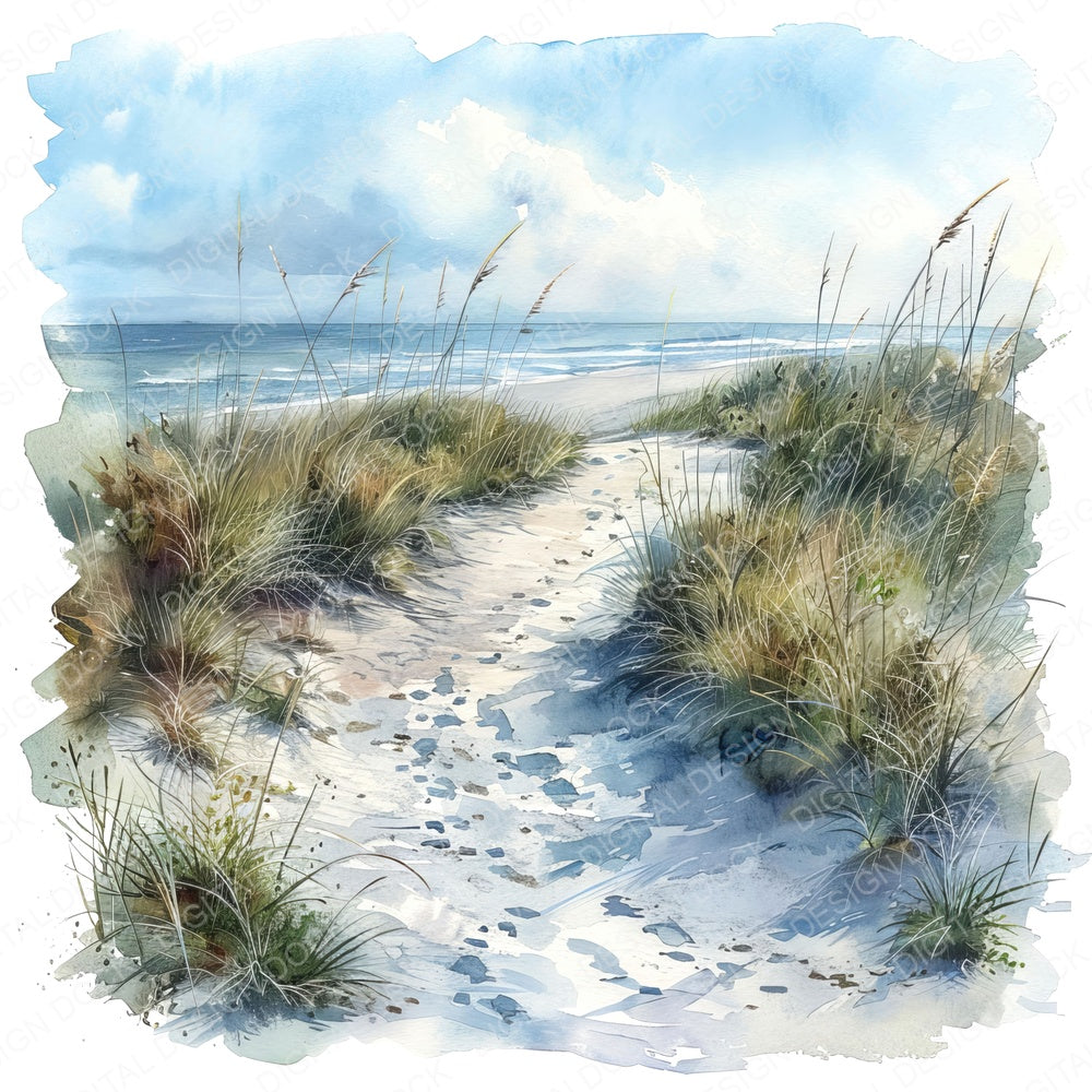 Sand Dune Path fussy cut sheet in A4 format showing all 12 designs on one printable page