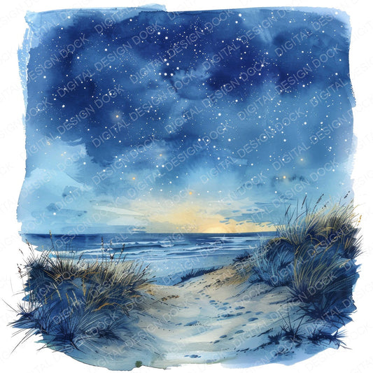 Sand Dunes at Dusk fussy cut sheet in A4 format showing all 12 designs on one printable page