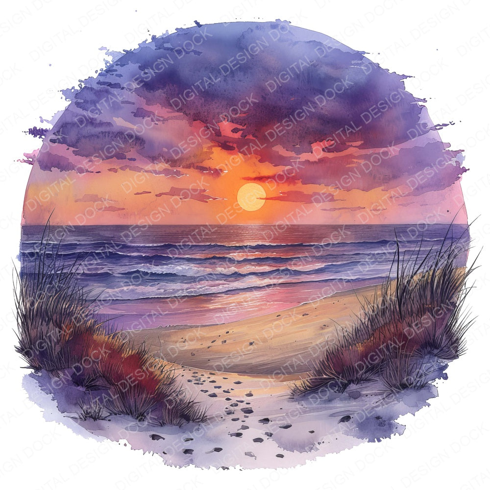 Sand Dunes at Sunset fussy cut sheet in A4 format showing all 12 designs on one printable page