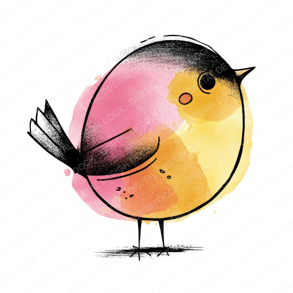 Scandinavian Abstract Bird Clipart Set (DDD006501)