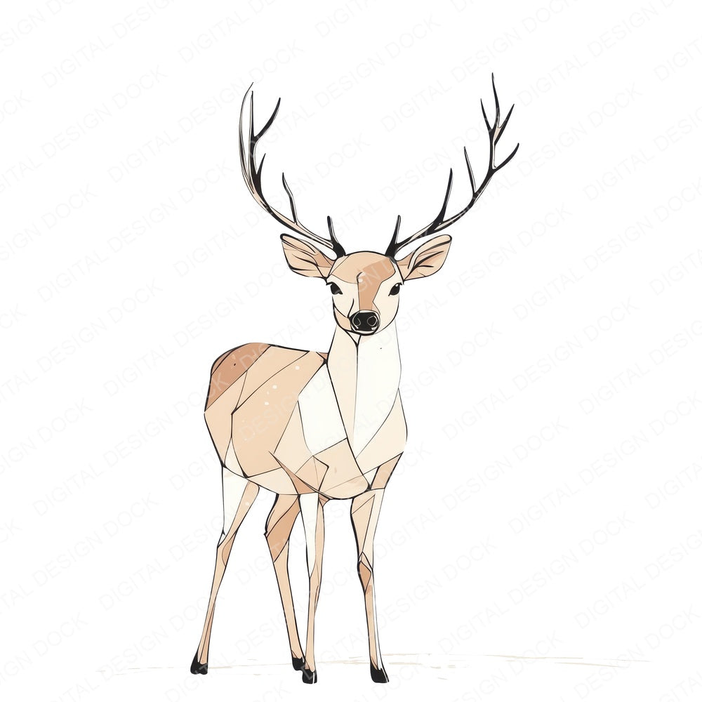 Scandinavian Deer fussy cut sheet in A4 format showing all 12 designs on one printable page