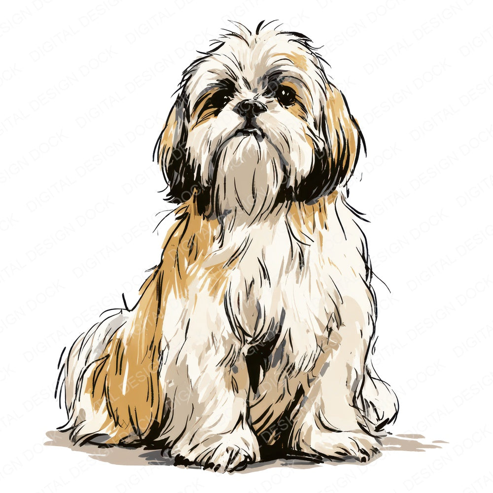 Another Shih Tzu Watercolour Dog design shown full size