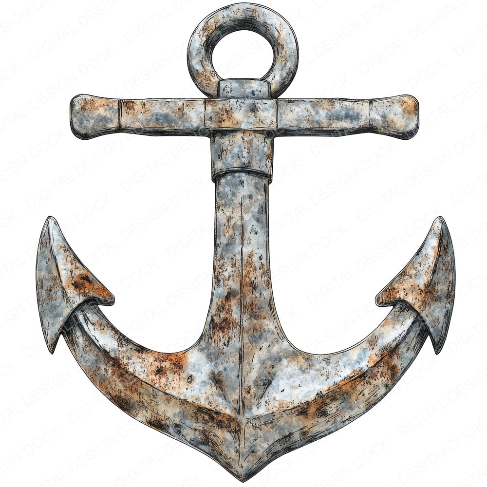 Ships Anchor fussy cut sheet in A4 format showing all 12 designs on one printable page