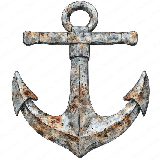 Ships Anchor fussy cut sheet in A4 format showing all 12 designs on one printable page
