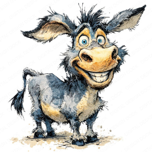 Silly Donkey Character Clipart Set (DDD006545)