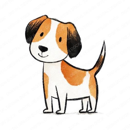 Simple Minimal Dog Illustration Clipart Set (DDD008752)
