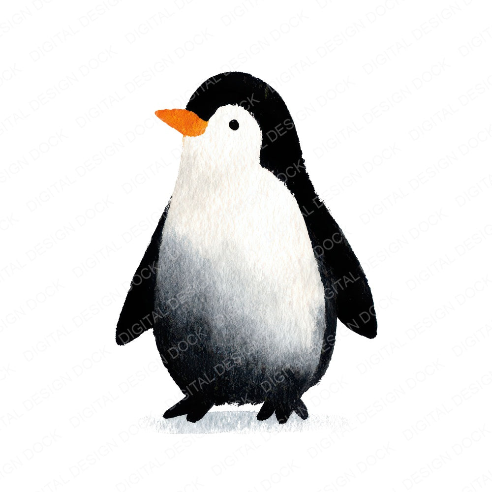 Simple Minimal Penguin Illustration Clipart Set (DDD008761)
