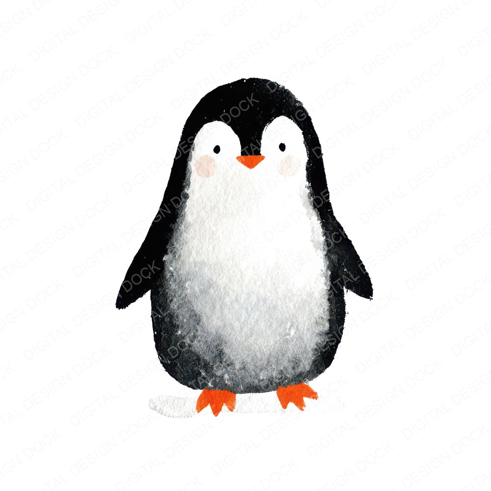 Simple Minimal Penguin Illustration Clipart Set (DDD008761)