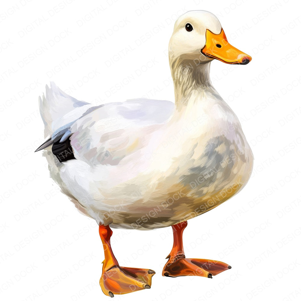Simple Oil Painted Duck fussy cut sheet in A4 format showing all 12 designs on one printable page
