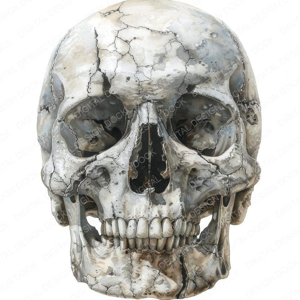Skull Cracked Surface Clipart Set (DDD006563)