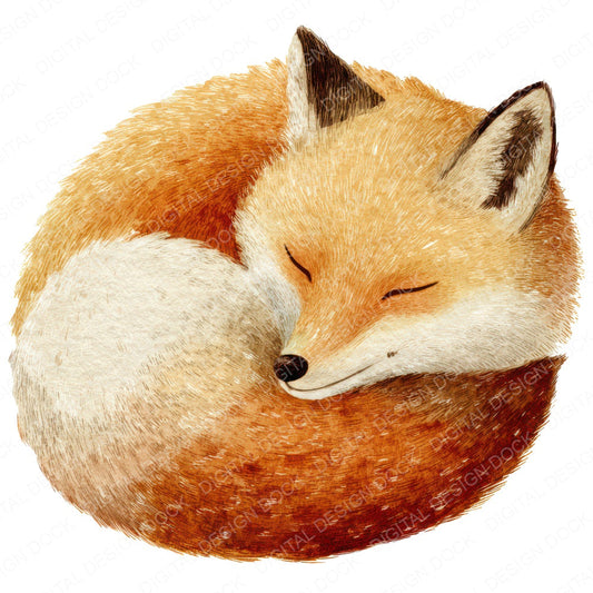 Sleeping Little Fox Clipart Set (DDD008246)