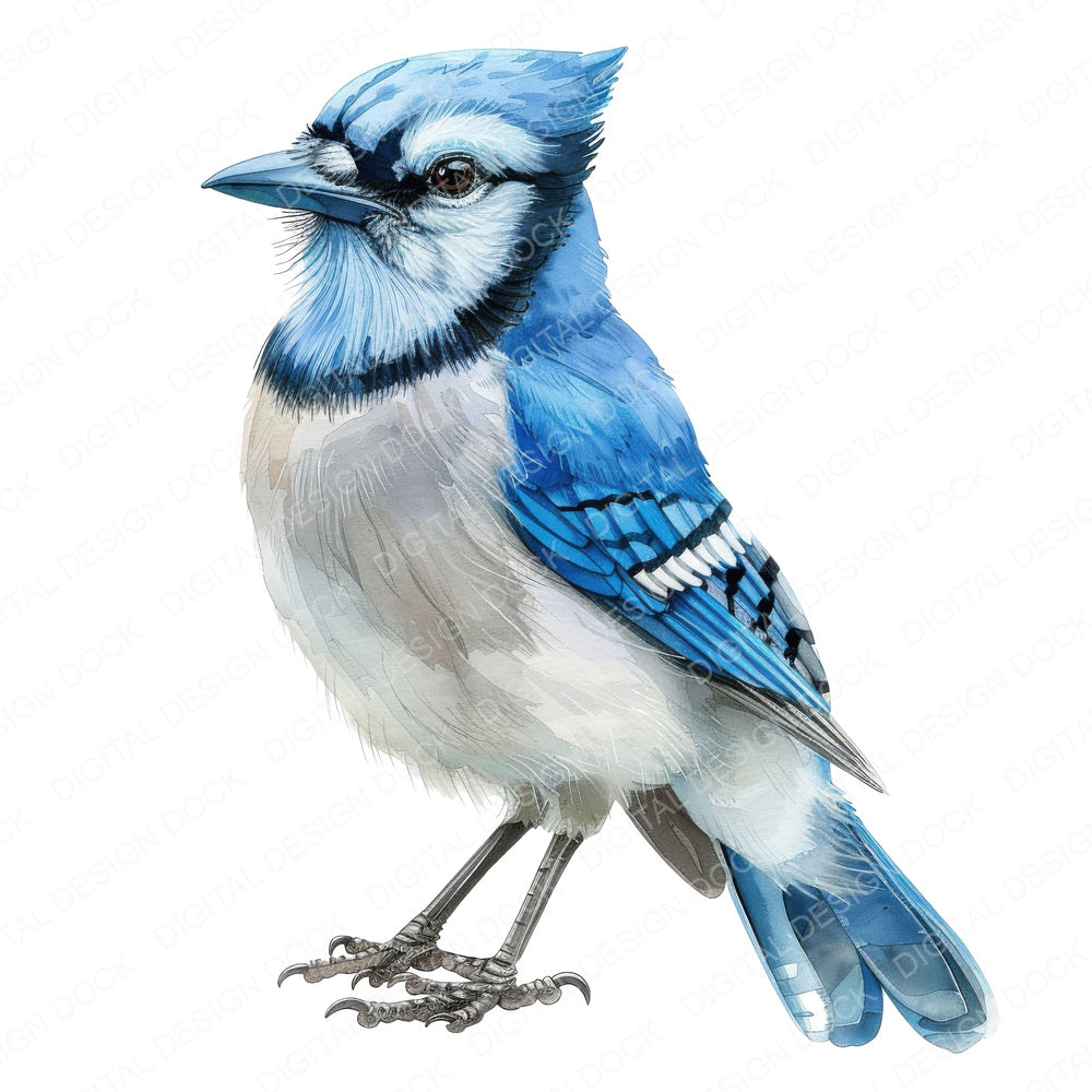 Small Blue Jay fussy cut sheet in A4 format showing all 12 designs on one printable page