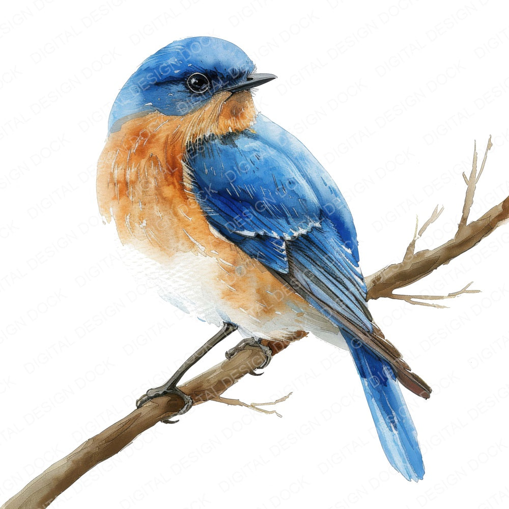 Small Bluebird fussy cut sheet in A4 format showing all 12 designs on one printable page
