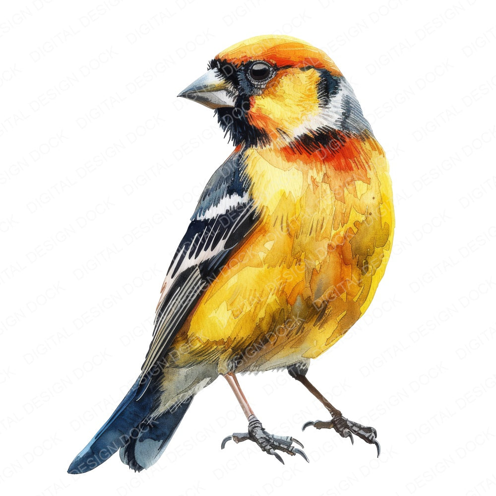 Small Goldfinch fussy cut sheet in US Letter format showing all 12 designs on one printable page
