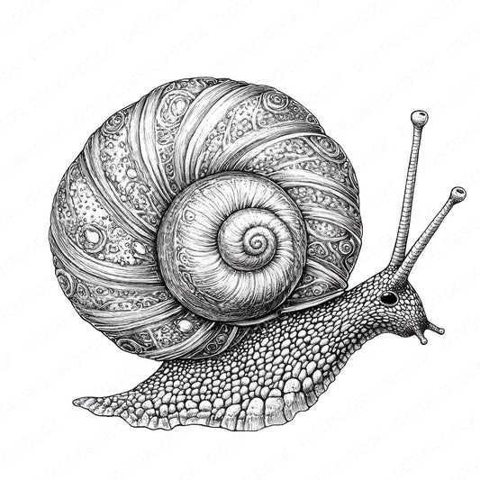 Snail Drawing fussy cut sheet in A4 format showing all 12 designs on one printable page