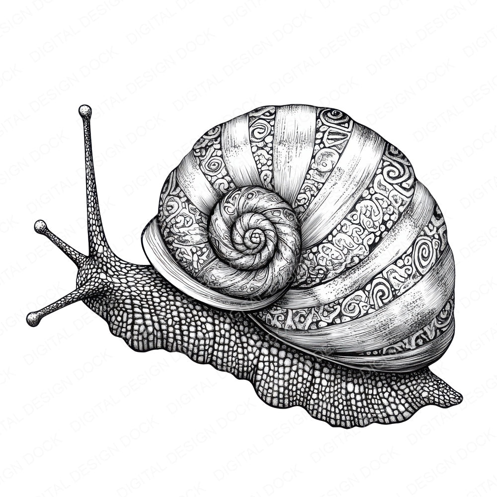 Snail Drawing fussy cut sheet in US Letter format showing all 12 designs on one printable page