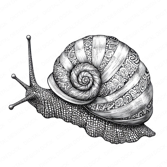Snail Drawing fussy cut sheet in US Letter format showing all 12 designs on one printable page