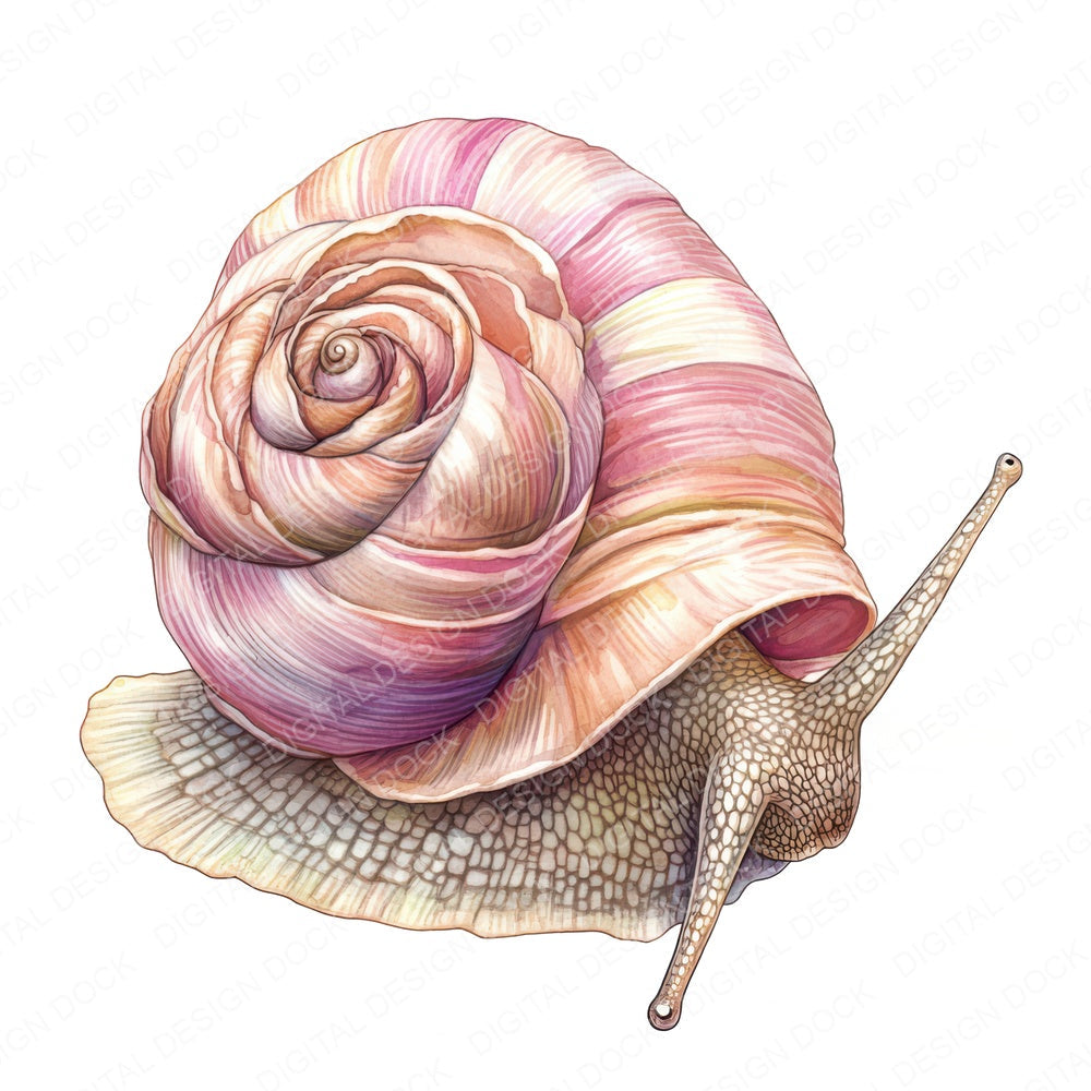 Snail with Rose Shell fussy cut sheet in A4 format showing all 12 designs on one printable page