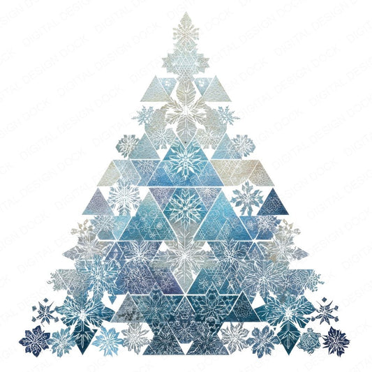 Snowflake Christmas Tree Clipart Set (DDD006603)