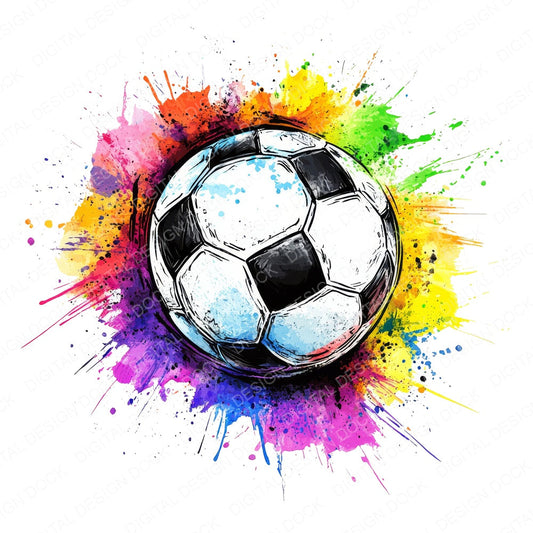 Soccer Ball Splash fussy cut sheet in A4 format showing all 12 designs on one printable page