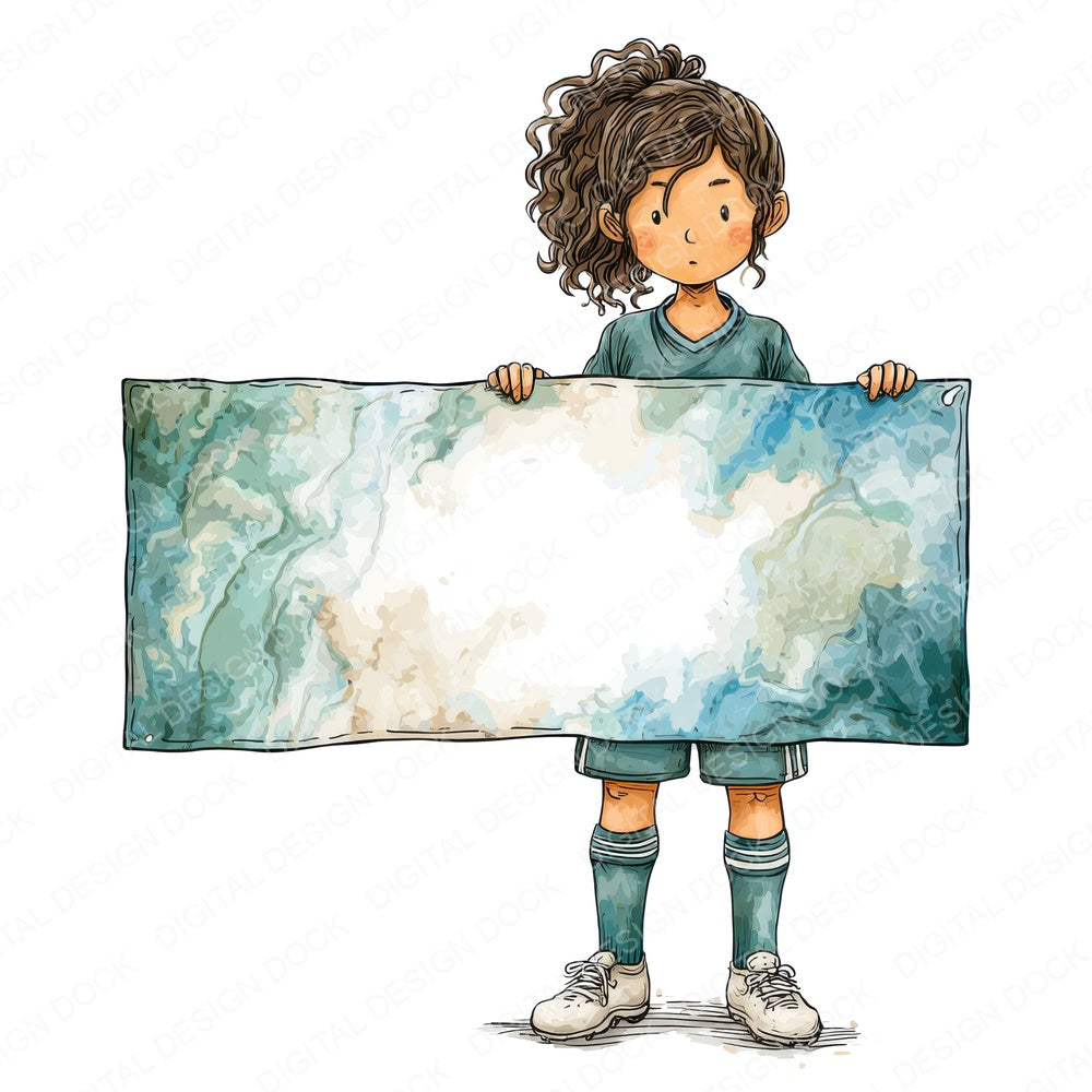 Soccer Player Banner fussy cut sheet in A4 format showing all 12 designs on one printable page