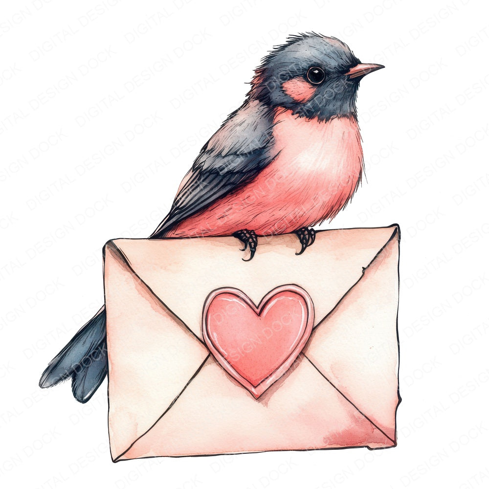 Songbird on Love Letter fussy cut sheet in A4 format showing all 12 designs on one printable page