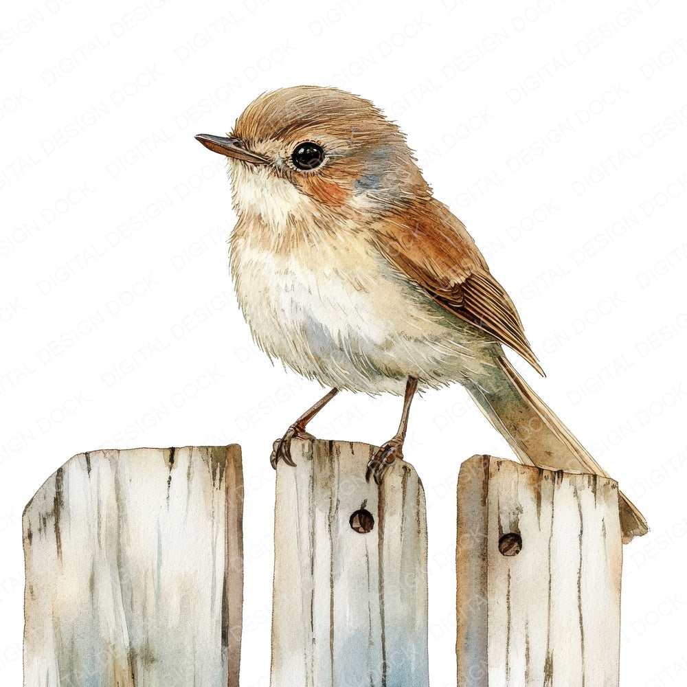 Songbird on a Fence fussy cut sheet in A4 format showing all 12 designs on one printable page
