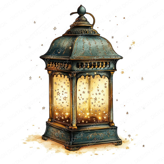 Star Filled Lantern fussy cut sheet in US Letter format showing all 12 designs on one printable page
