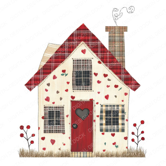Stitched Patchwork House fussy cut sheet in A4 format showing all 12 designs on one printable page