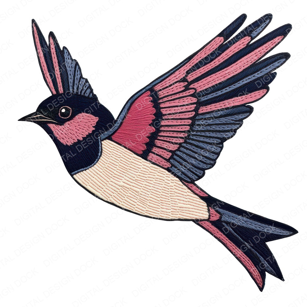 Stitched Swallow fussy cut sheet in A4 format showing all 12 designs on one printable page