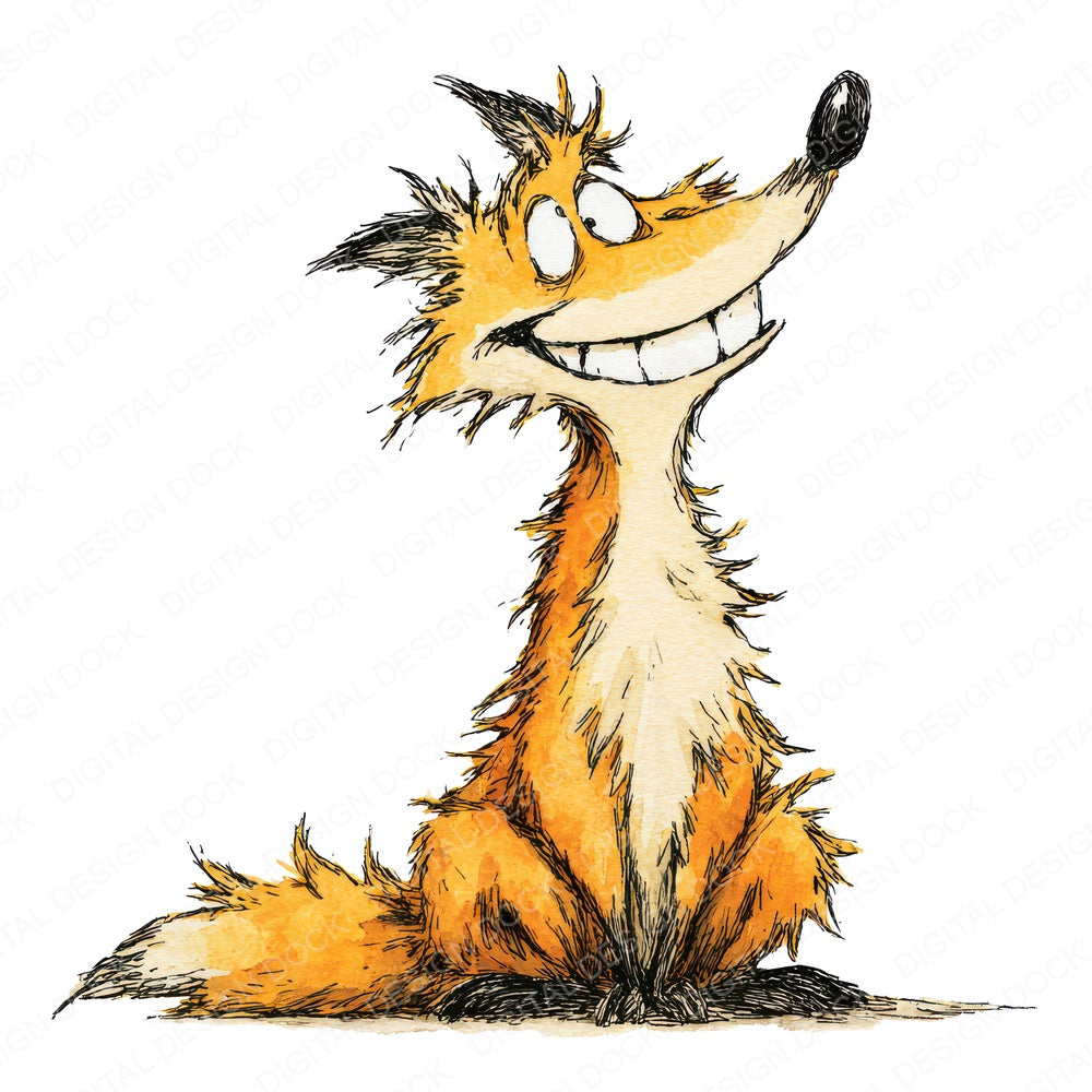 Storybook Fox Character fussy cut sheet in A4 format showing all 12 designs on one printable page