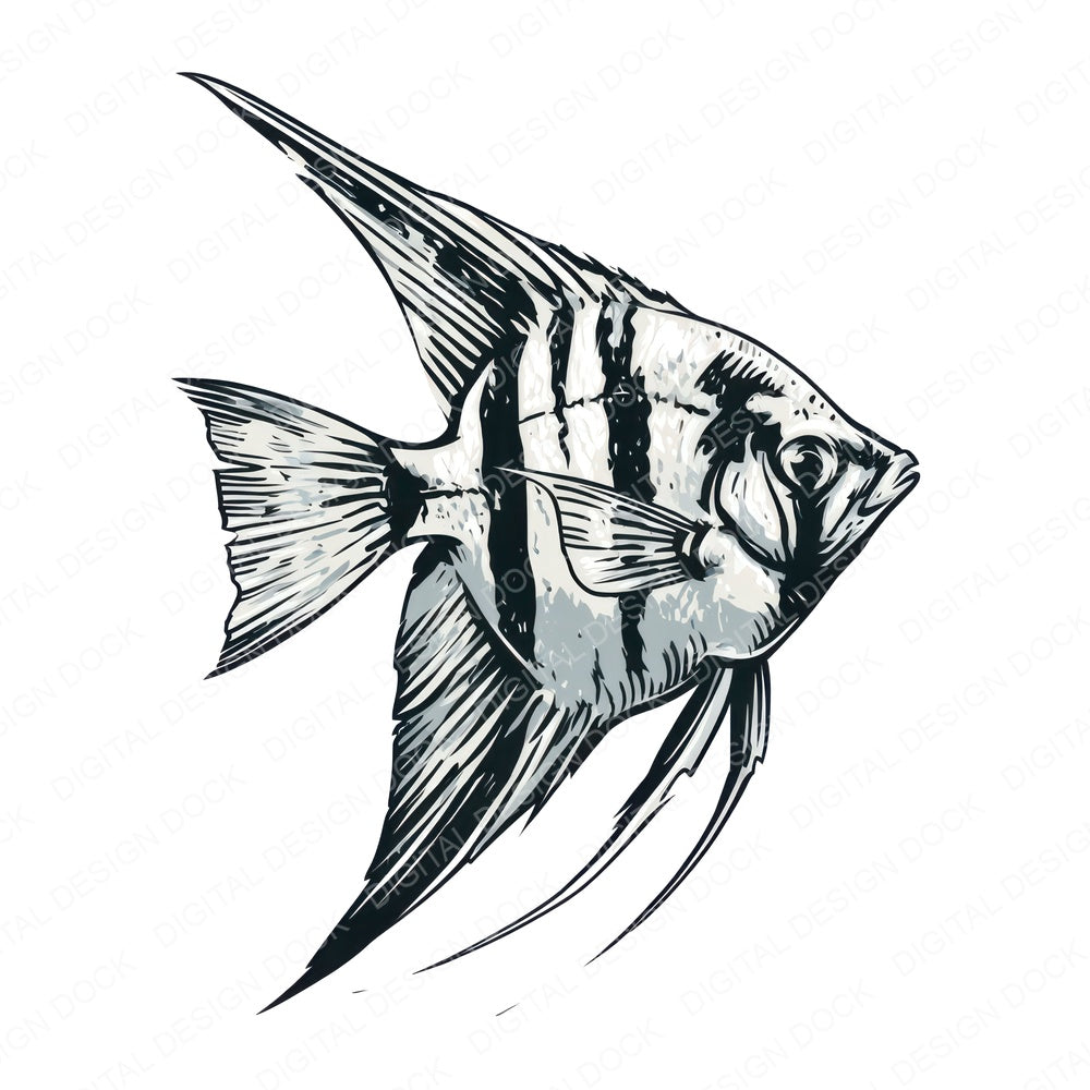 Stylised Angelfish Fussy Cut Sheets (DDD013757)