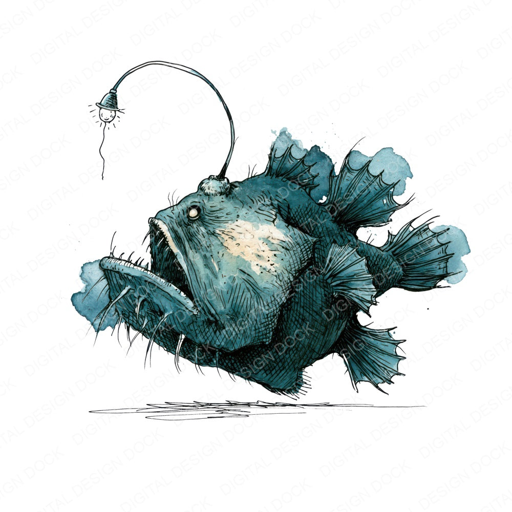 Stylised Anglerfish Clipart Set (DDD014525)