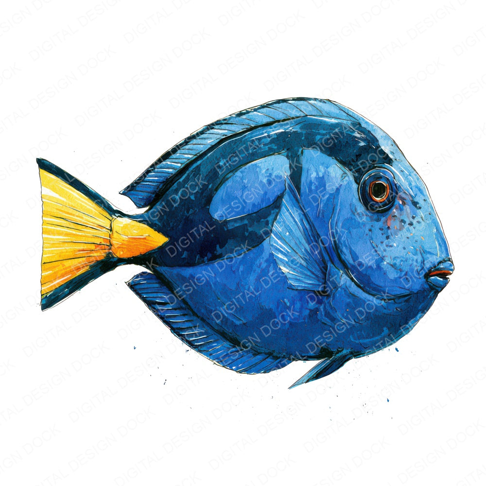 Stylised Blue Tang Fussy Cut Sheets (DDD013758)