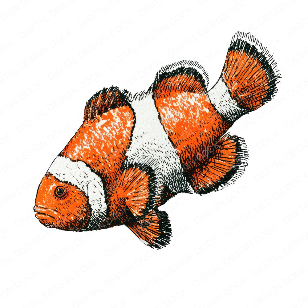 Stylised Clownfish Fussy Cut Sheets (DDD013759)