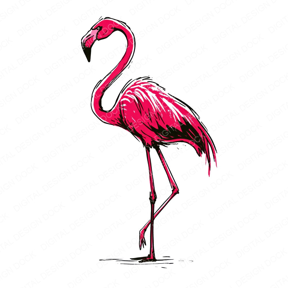 Stylised Flamingo Clipart Set (DDD014531)