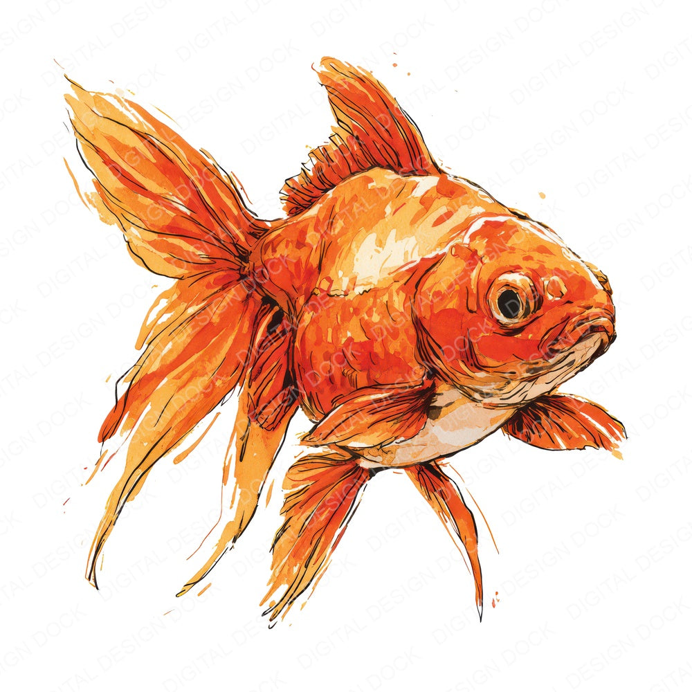 Stylised Goldfish Clipart Set (DDD013740)