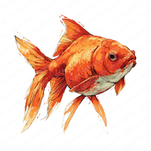 Stylised Goldfish Clipart Set (DDD013740)