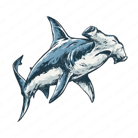 Stylised Hammerhead Shark Clipart Set (DDD013741)