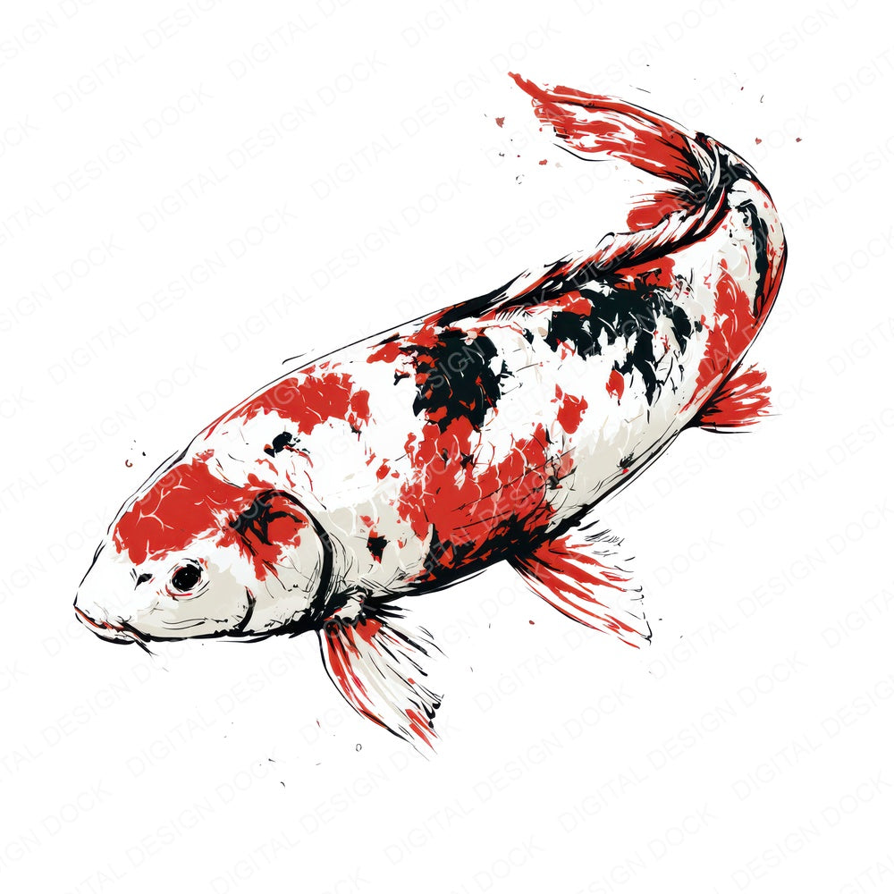Stylised Koi Carp Clipart Set (DDD013742)