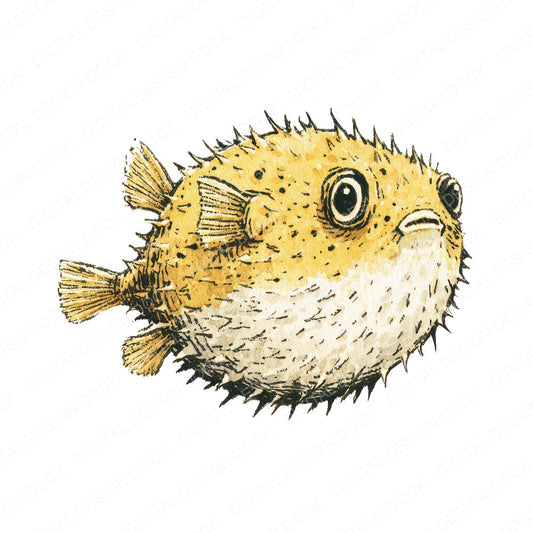 Stylised Pufferfish Clipart Set (DDD013743)