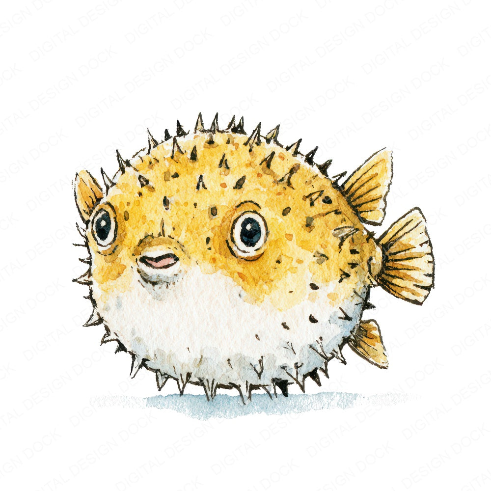 Stylised Pufferfish Clipart Set (DDD013743)