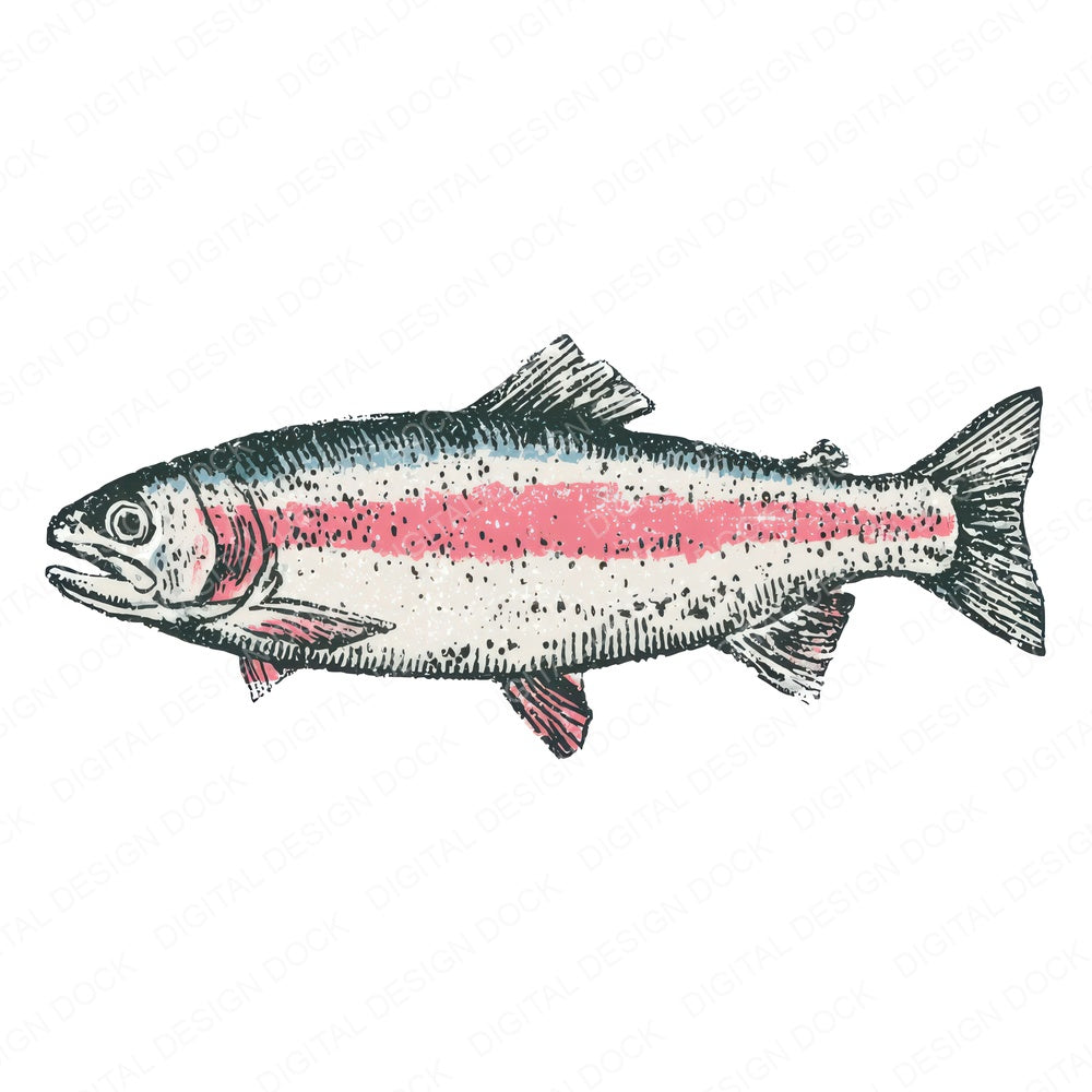 Stylised Rainbow Trout Clipart Set (DDD013744)