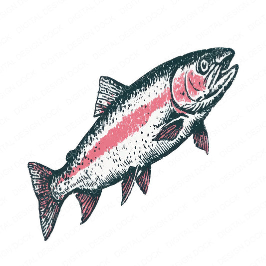 Stylised Rainbow Trout Clipart Set (DDD013744)