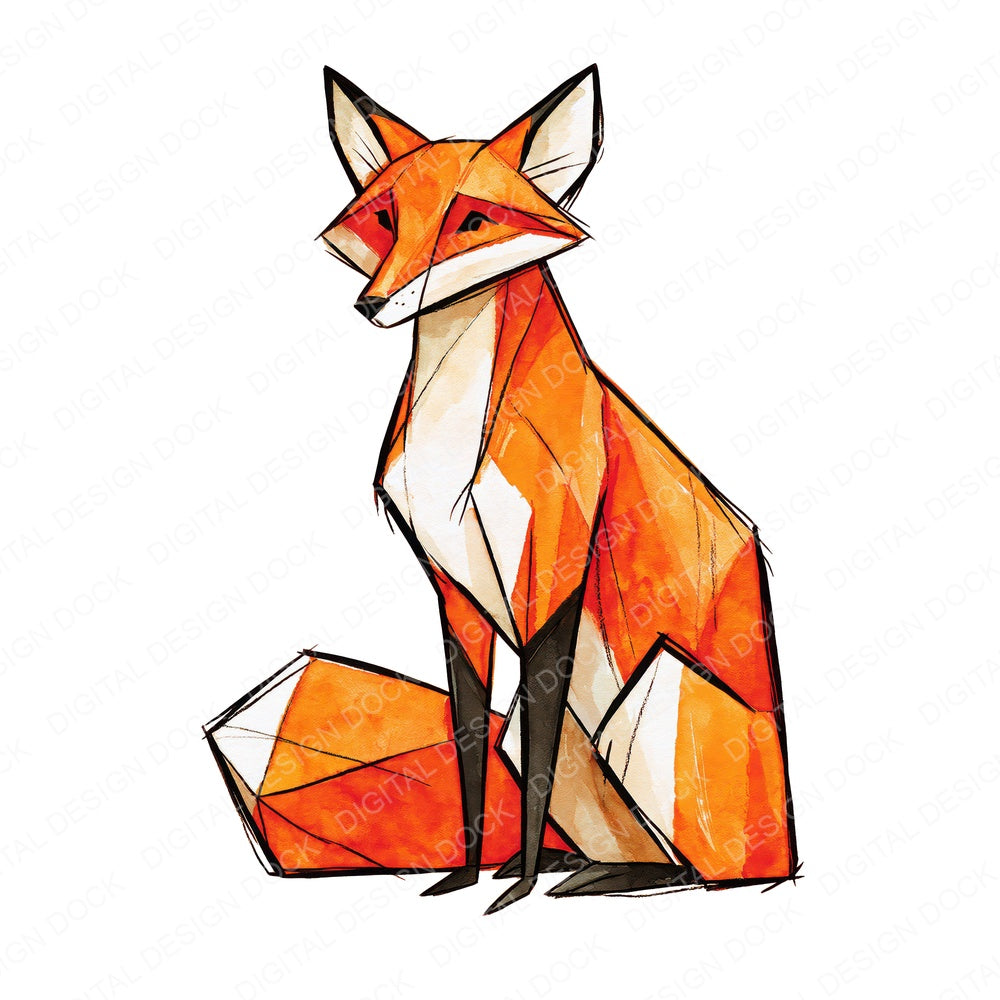 Stylised Red Fox Fussy Cut Sheets (DDD014556)